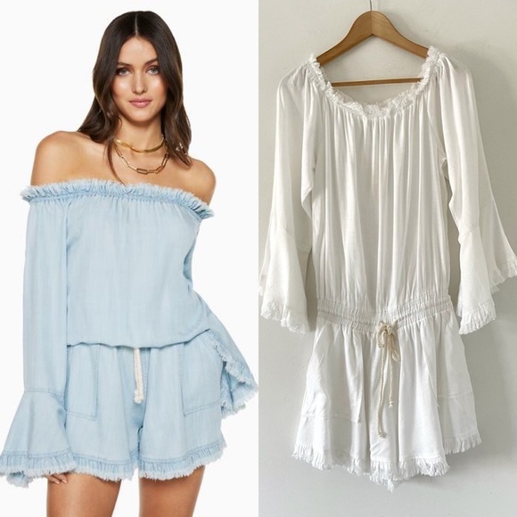 Ramy Brook Esie Off-The-Shoulder Romper - Picture 1 of 10